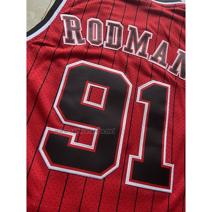 Camiseta Chicago Bulls Dennis Rodman #91 Mitchell & Ness 1996-97 Rojo